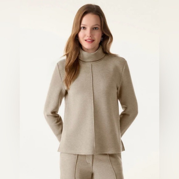 OGL FuzzLuxe Turtleneck Long Sleeve Top Heather Grey large NWT - Picture 2 of 16